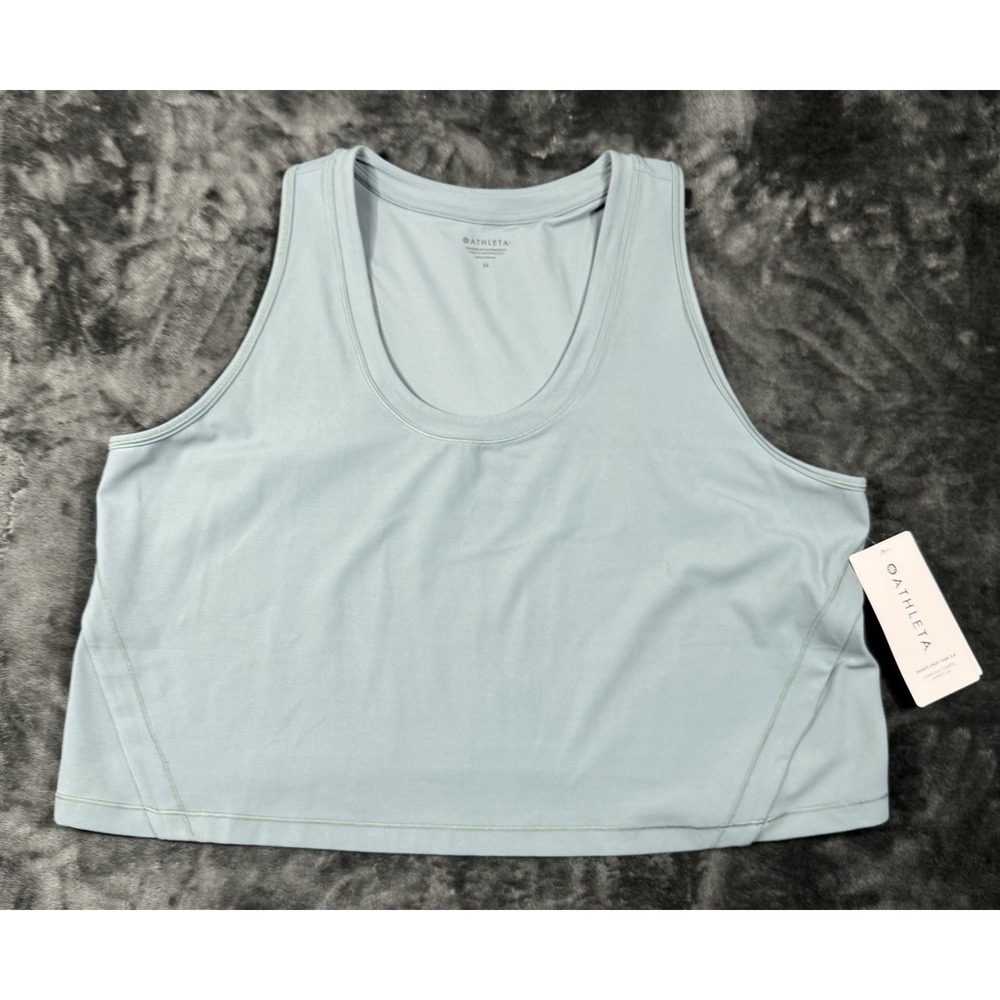 NWT Athleta Shanti Crop Tank 3.0 Women's 3X Light Sage Green Athletic Top